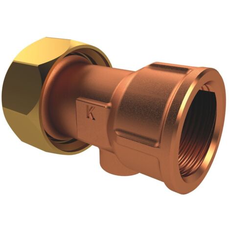 Kemper Innengewinde-Verschraubung mit Überwurfmutter flachdichtend, DN 32, Rp 1" 1/4 x G1 1/2" IG, Rotguss, Figur 476 06