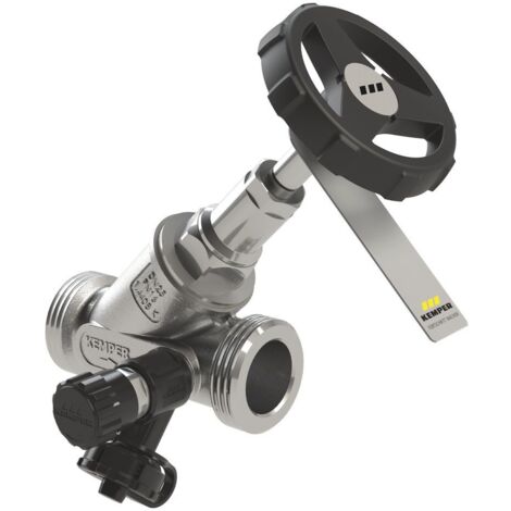 Kemper Niro Freistrom-Absperrventil mit Entleerventil, DN 32 AG, PN 16, Edelstahl, Figur 073 1G