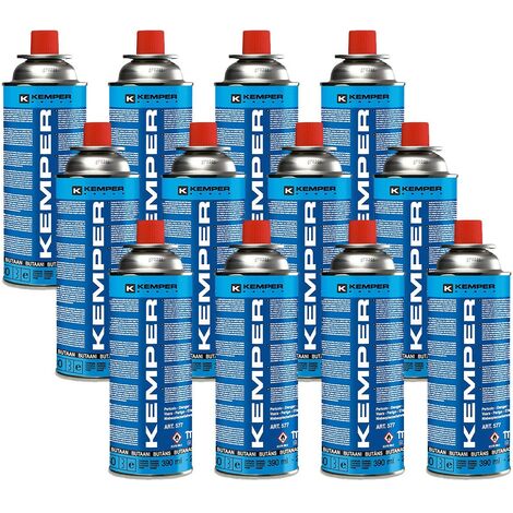 Kemper – Pack de 12 cartouches de gaz butane 227g – Système de sécurité anti-fuite – Pour réchauds et équipements de camping