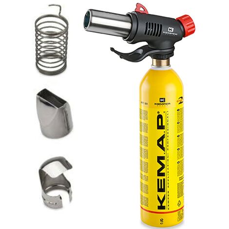 Kemper – Pistolet à air chaud 550°C – Température réglable – Allumage piezo – Pour gaines thermo-rétractables – Compact et léger
