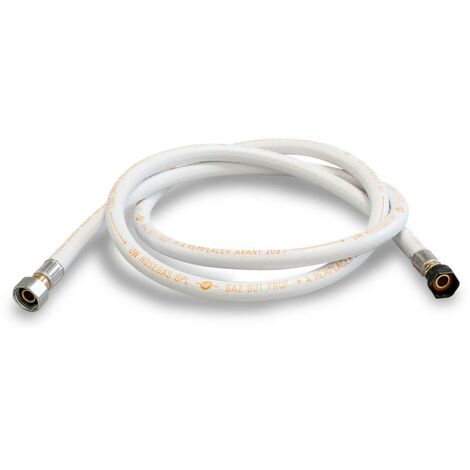 Kemper – Tuyau gaz butane/propane souple 2.00 m – Raccords à visser 20/150 et G1/2 – Caoutchouc flexible pour réchauds et barbecues