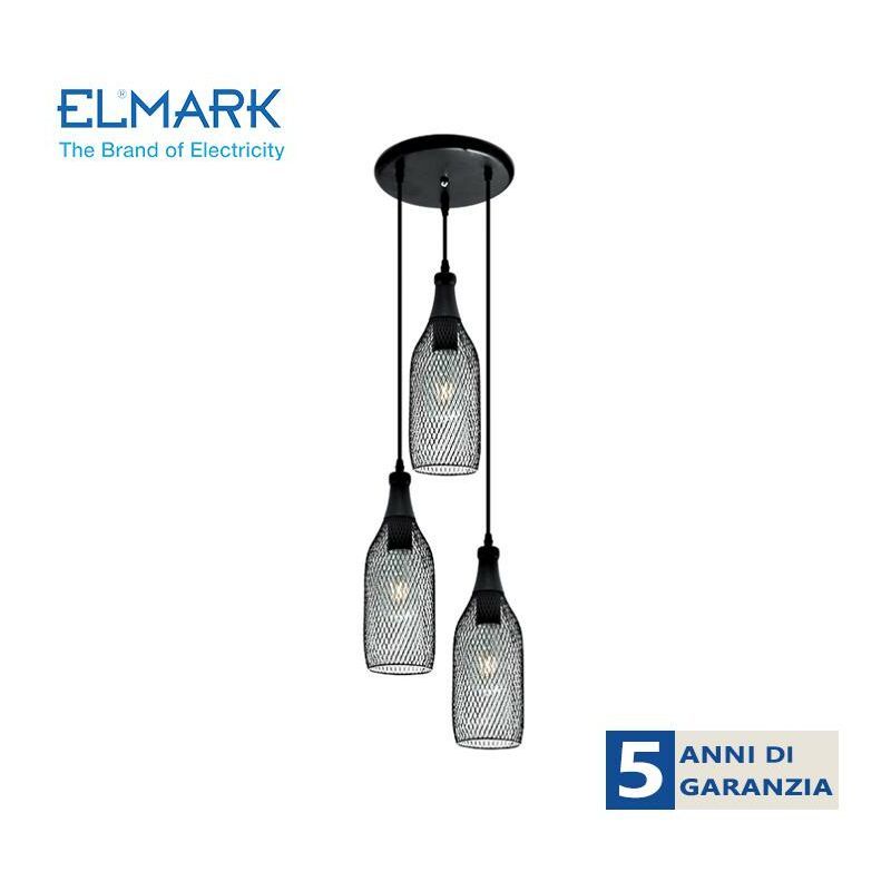 Image of Elmark - ken chandelier 3XE27 matt black