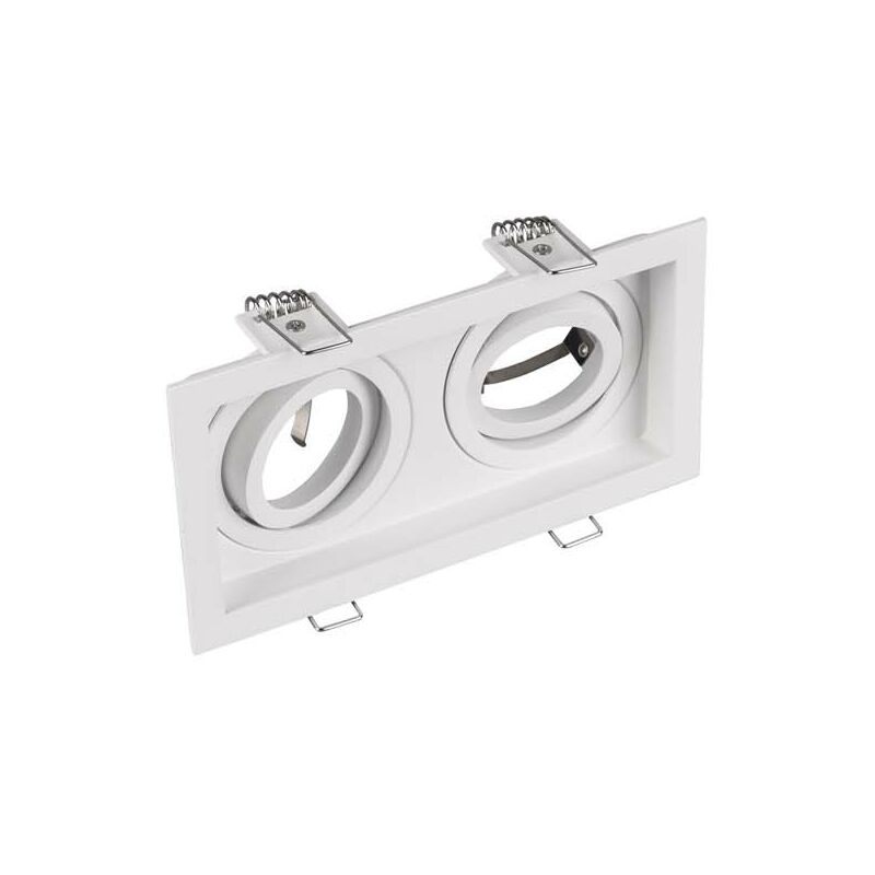 Kenai Projecteur Encastré Double Rectangulaire Orientable Blanc l. 17,2Cm