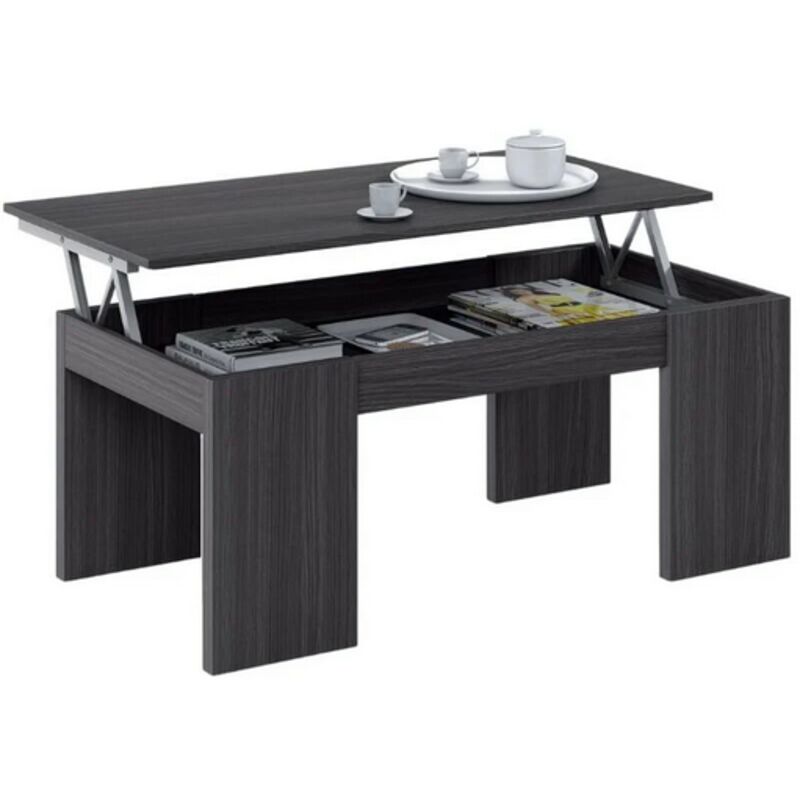 Table basse élévatrice Kendra 100 cm (largeur) x 43 cm (hauteur) x 50 cm (profondeur) - Cendre grise