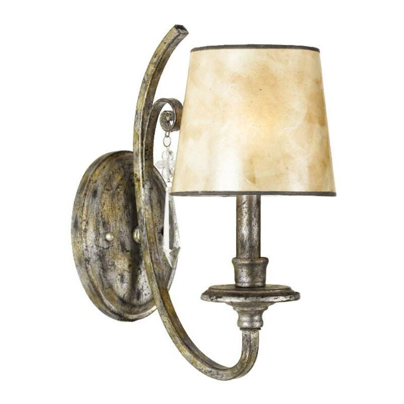 Kendra - 1 Light Indoor Wall Light MottSilver, E14 - Elstead