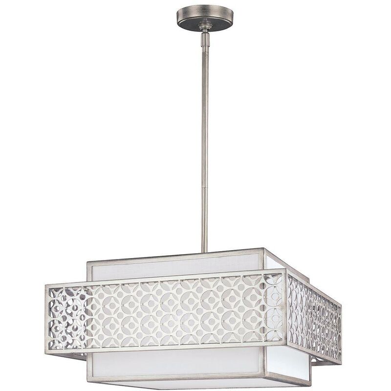 Elstead Lighting - Elstead Kenney - 3 Light Ceiling Pendant Bar Silver, E27
