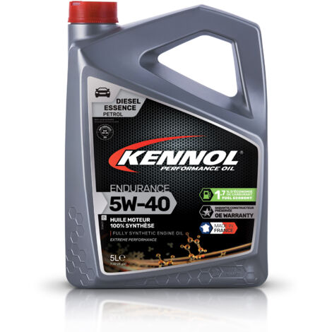 KENNOL Huile moteur 100% synthèse ENDURANCE 5W40, bidon 5 litres