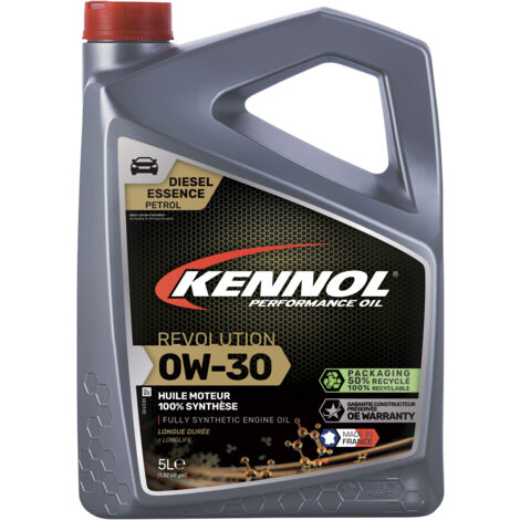 KENNOL Huile moteur 100% synthèse REVOLUTION 0W30, bidon 5 litres