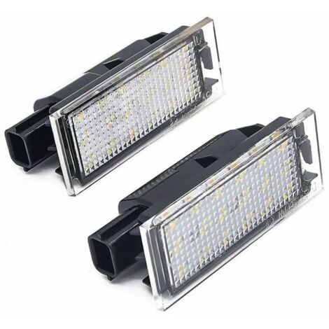 Kennzeichenbeleuchtung, 2 Stück LED-Kennzeichenbeleuchtung für Autos, geeignet für Twingo/Clio/Megane/Lagane (18 LED-Lichtperlen)