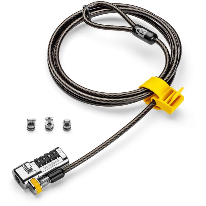 Kensington Câble de Sécurité à Clé NanoSaver pour Ordinateur, 2,3 Mètres, Technologie Antivol Hidden Pin