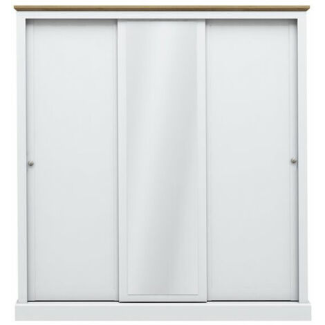 Kent 3 Door Sliding Wardrobe White - White