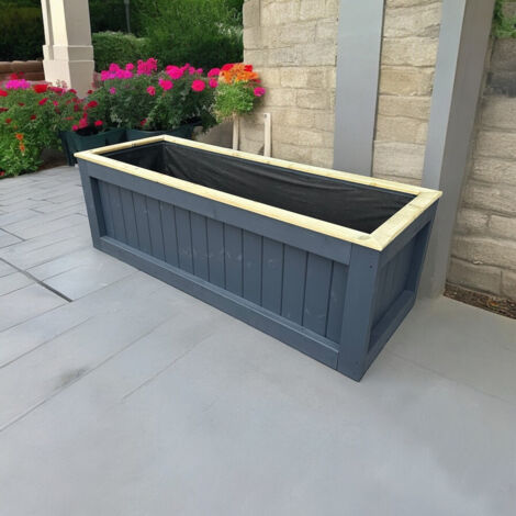 AUTRES Kent Garden Planter (Painted Planter - Choice of Colours Available) - Pressure Treated Wood - L180 x W40 x H60 cm