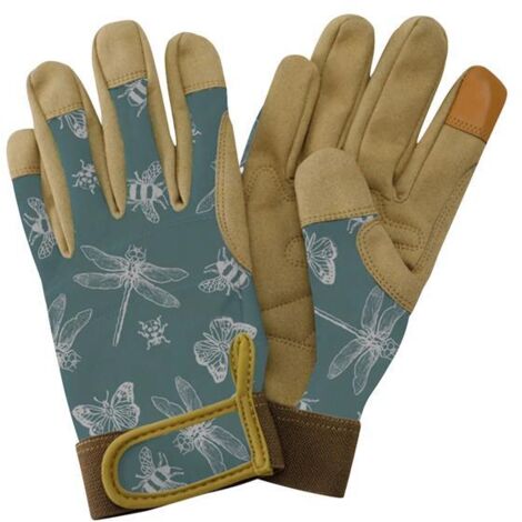 Kent & Stowe 70105256 Flutter Bugs Teal Premium Comfort Gloves - Ladies Small