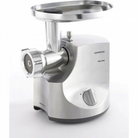 Kenwood – Hachoir électrique à viande 2000W – Capacité 3kg/min – 3 grilles – 2 adaptateurs saucisses – Aluminium brossé - MG700