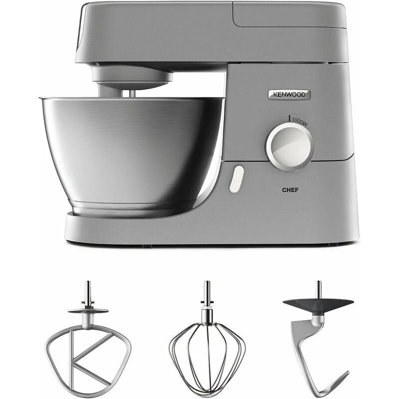 Image of KVC3100S Impastatrice Planetaria Chef, Robot da Cucina Mixer, movimento planetario, 3 utensili di miscelazione, 1000 w, 4.6 Litri, Acciaio, Metallo,