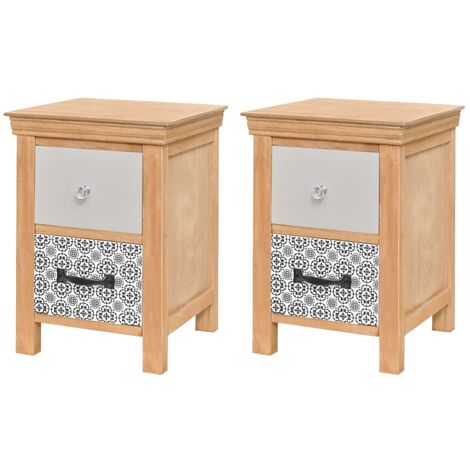 main image of "Kenyatta 2 Drawer Bedside Table by Brayden Studio - Brown"