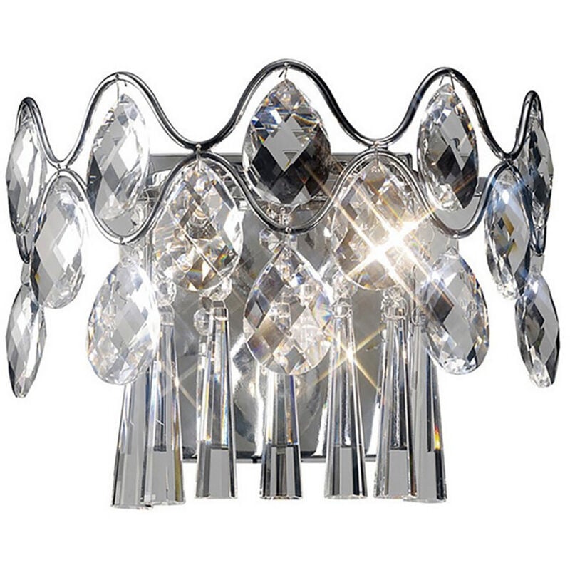 Inspired Kenzie Lámpara de Pared Conmutada 3 Luces G4 Cromo Pulido/Cristal, NO Compatible con LED/CFL