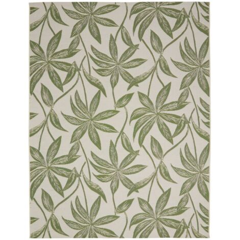 Kepa Outdoor-Teppich 300x200cm mit grünem Blattmuster - Atmosphera créateur d'intérieur