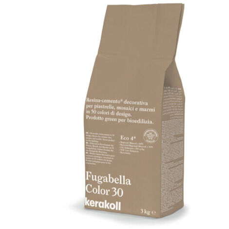 KERAKOLL - FUGABELLA COLOR 30 FUGANTE IBRIDO IN RESINA-CEMENTO DECORATIVO PER LA STUCCATURA DI PIASTRELLE MOSAICI E MARMI 3 KG. 36930