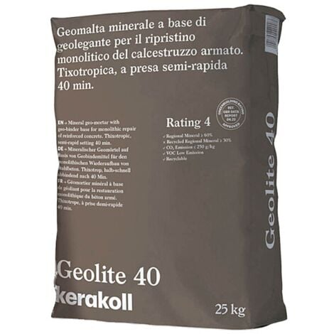 Kerakoll GEOLITE 40 malta ripristino rasatura protezione calcestruzzo 25KG
