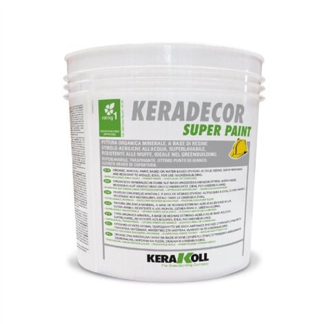 Kerakoll KERADECOR SUPER PAINT pittura stirolo acrilica superlavabile 4LT