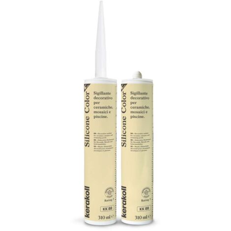 Kerakoll Silicone Color KK88 - Sigillante siliconico Crema 310ml - Impermeabile e resistente