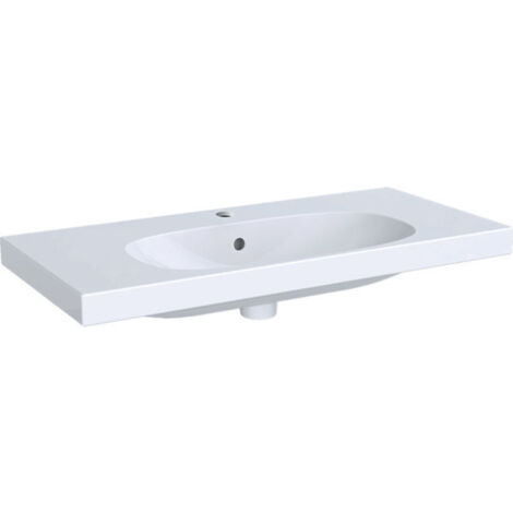 Keramag Acanto Lavabo Compact 500633, con foro per rubinetto, con sfioratore, 900x420mm, colorazione: Bianco - 500.633.01.2