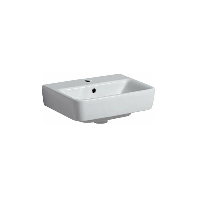 Geberit - Lave-mains Renova Compact, Blanc, 45x17x34cm, trou de robinetterie au centre