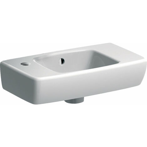 Keramag Renova Compact Handwaschbecken verkürzte Ausladung, 450x250mm, mit Ablagefläche rechts, Farbe: Weiß - 501.731.01.1