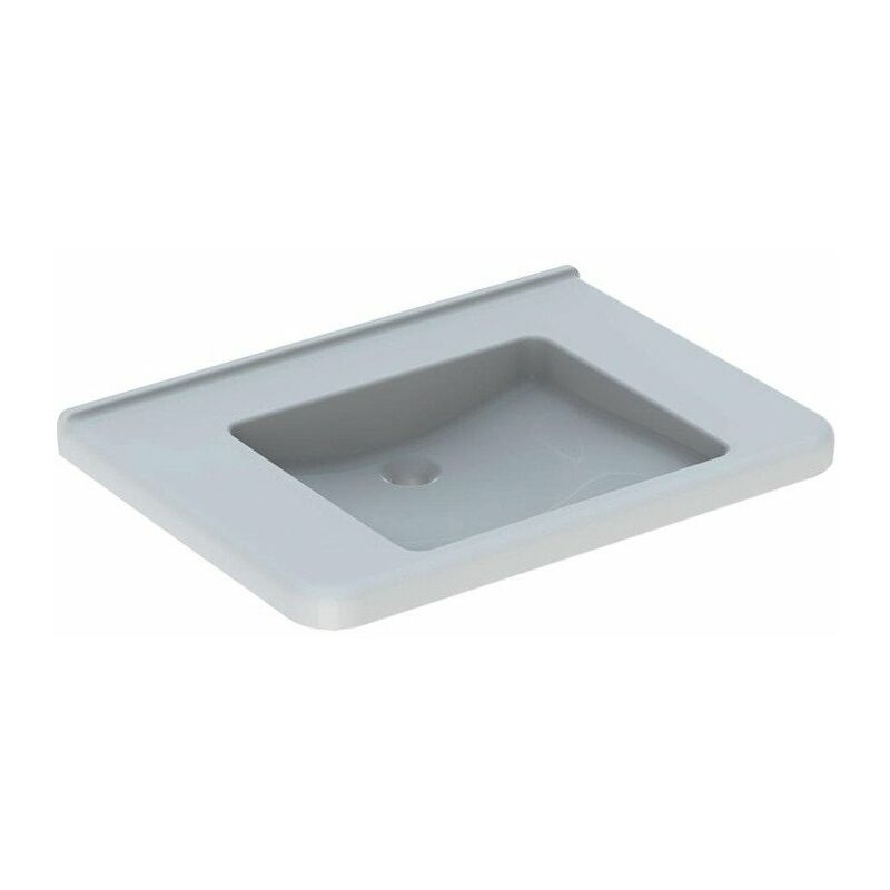 

Lavabo Geberit RENOVA COMFORT SQUARE 750x550mm ufahrb sin orificio para grifería blanco KT