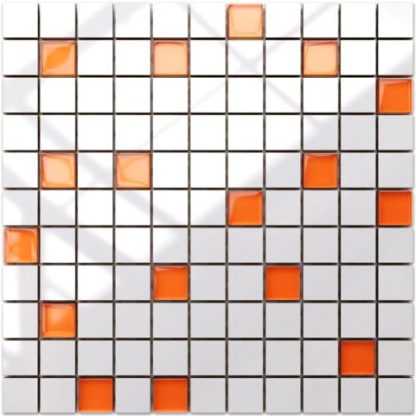 Keramik-Bad- oder Küchenmosaik mit Glaseinsätzen - White Carrot