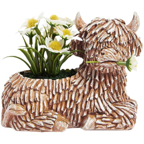 Keramik-Blumentopf „Kleine Präriekuh“, 15 cm, einzigartiges Design für Sukkulenten und Balkone