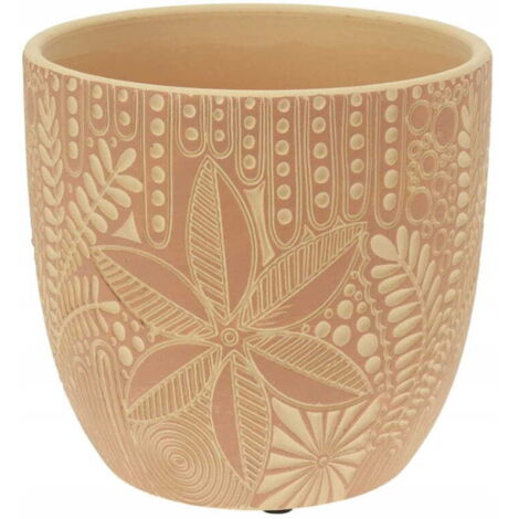Keramik Blumentopf mit Ethno-Ornament 13,5x12,5cm Dekorativer Deckel