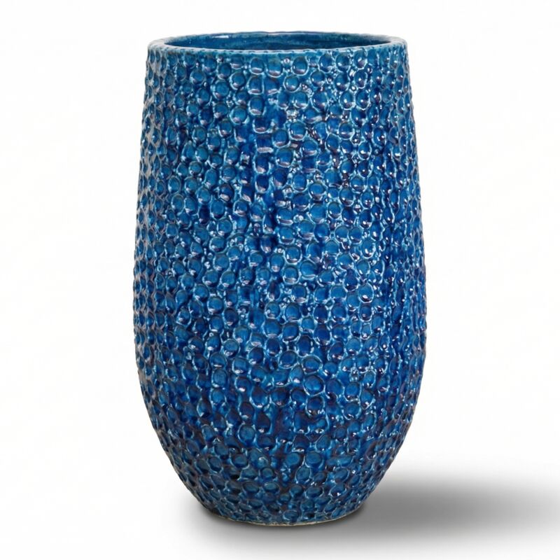 Provencelia Keramik Blumentopf Paris – Blau – Frostfest & Handgefertigt – Für Innen & Außen – Stilvoller Pflanztopf 39 X 63 Cm