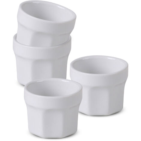 Keramik Dip Schale 5 cm weiß - 8er Set - Snack Saucen Schüssel - Antipasti Schälchen Servierschale klassisch