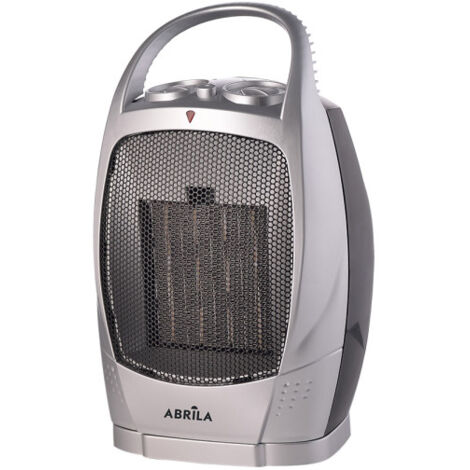 Keramik-Heizlüfter 1500w schwarz/silber oszillierend 2Leistungen 3Funktionen thermostatischer Kippschutz 29x18,5x15cm