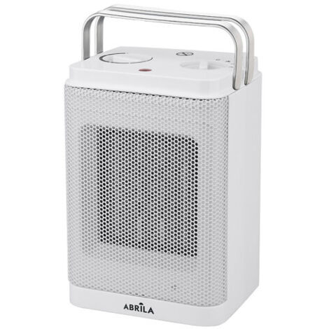 Keramik-Heizlüfter bribon 1500w white 2Leistungen 3Funktionen Thermostat Kippschutz Griff 22,3x15x12,4cm