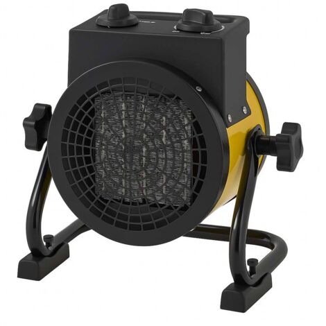 HOTSERIE Keramik Heizlüfter Elektroheizung 2 Stufen Heizgeräte schwenkbar Heizstrahler regelbares Thermostat, Tragegriff, Überhitzungsschutz, LxBxH 24x13,5x25 cm