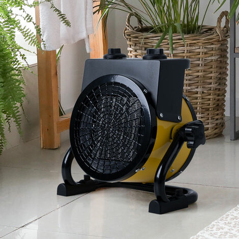 Keramik Heizlüfter Elektroheizung 2 Stufen Heizgeräte schwenkbar Heizstrahler regelbares Thermostat, Tragegriff, Überhitzungsschutz, LxBxH 24x13,5x25 cm