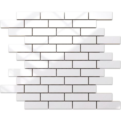 Keramik-Mosaik für Küche oder Bad - Irregular white brick