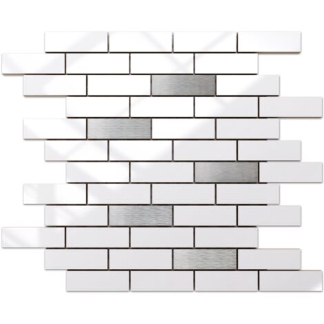 Keramik-Mosaik für Küche oder Bad - White grey brick