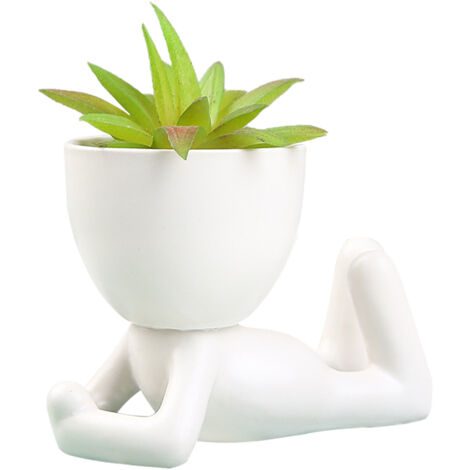 Keramik-Pflanzvase für Sukkulenten – 5er-Set weiße Töpfe (10–13 cm) – Geschenkidee fürs Büro