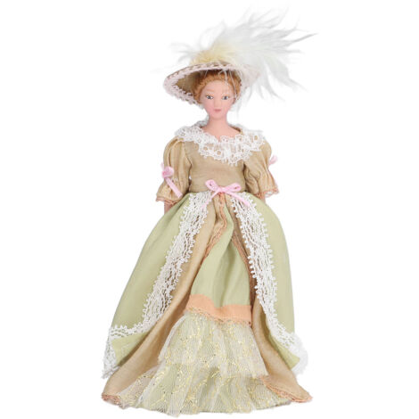 Keramik-Puppenhausfigur mit Ständer, bewegliche und stabile Miniaturfigur, detailliertes und realistisches Modell
