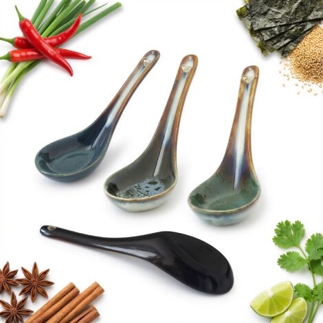 Keramik-Ramen-Suppenlöffel 15 ml. Speiselöffel 16,5 cm