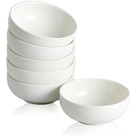 Keramik Saucenschälchen,60 ml Dipschalen Dip Sojasauce, Mini-Sushi Schüssel Set,Kleine Dipp-Soja-Schalen Rund, 6 Stück - Weiß
