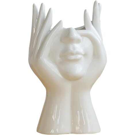 Keramik-Vasenkopf, kreativer Blumentopf in menschlicher Gesichtsform, Blumentopf in menschlicher Gesichtsform, griechische Statue, Vasenköpfe für Sukkulenten