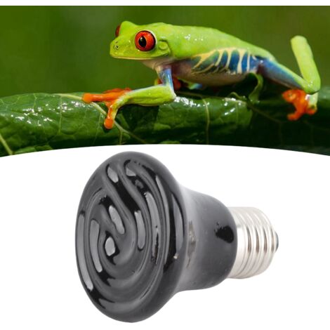Keramik-Wärmelampe für Reptilien, E27 70 mm, Infrarot ohne Licht, Thermostat 0-40°C, für Amphibien- und Reptilienterrarien