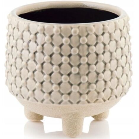 Keramikabdeckung auf Beinen, creme, 13 cm