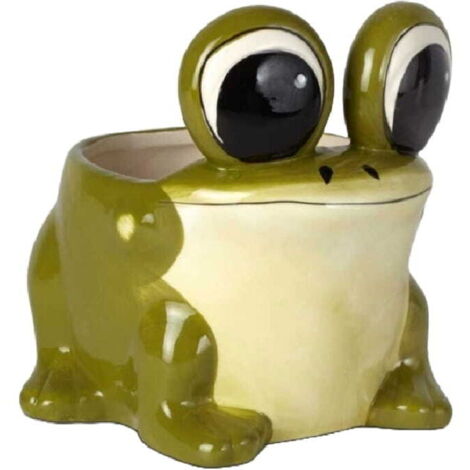 Keramikdeckel, grün, Dekor, Frosch, 9 cm