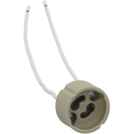 Keramikfassung für Halogen- oder LED GU10 Leuchtmittel 14,5cm mit Anschlusskabeln